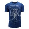 Crosshatch Mens Bones Designer Casual Skull T Shirt Estate Blue