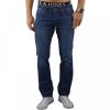 Jack & Jones Mens Clark Original Straight Leg Fit Jeans Mid Stone Used Look