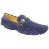 Mens Belide Moccasins Suede Look Shoes Driving Loafers Slip On Italian New Navy