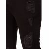 New ENZO Mens Designer Stretch Super Skinny Ripped Denim Jeans Black