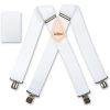 Brimarc Mens Heavy Duty White Braces Trouser Belt Suspender 2" 50mm Wide 