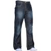 Enzo Mens New A31 Designer Bootcut Denim Dark Used Look Jeans