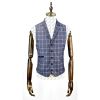 Cavani Bonera Mens New Check Formal Waistcoat Blue