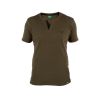 Alanzo Button Up Ribbed Fitted T-Shirt Khaki
