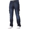 Mens Jeans Enzo New CARGO Combat Dark Washed Straight Leg Jeans