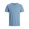 Jack & Jones Mens Crew Neck Slim Fit T-shirt Stretchy Plain Lycra Cotton Tee Blue Heaven