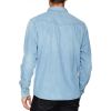 Mens Wrangler Authentic New Western Style Denim Shirt Light Indigo 
