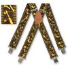 Brimarc Mens Heavy Duty Black Tape Measure Braces Trouser Belt Suspender 2" 50mm Wide 