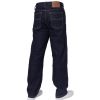 Mens Blue Circle Jeans Heavy Duty Workwear Basic Straight Regular Fit Indigo Jeans