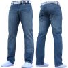 Enzo Mens EZ324 Designer Denim Stonewashed Jeans Pants Mid Stonewash