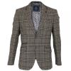 Cavani Walter Mens Check Herringbone Tweed Regular Fit Blazer Brown
