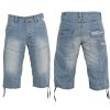 Enzo EZS 243 Mens Designer Branded Denim Combat Shorts Bleach Wash