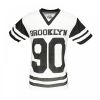 MT Jones American Football Brooklyn V Neck T Shirt Tee Top White