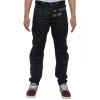 Enzo Mens New Cuffed Coated Denim Jeans Distressed Black