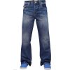 Enzo Mens A42 Designer Bootcut Flared Denim Lightwash Jeans