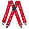 Brimarc Mens Heavy Duty Xmas Santa Red Braces Trouser Belt Suspender 2" 50mm Wide