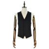 Cavani Mens Felix Plain Black Casual Waistcoat 