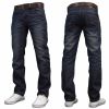 Crosshatch Farrow Mens new Branded Regular Fit Straight Leg Denim Jeans Dark Stonewash