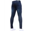New ENZO Mens Designer Stretch Super Skinny Denim Jeans Dark Stonewash Blue