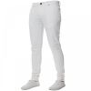 ENZO Mens New Designer Stretch Super Skinny Denim Jeans White