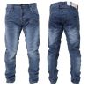 Crosshatch Mens Kractus Designer Twisted Leg Regular Fit Tapered Jeans Darkwash