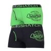 Crosshatch 2 Pack Brookster Branded Designer Boxer Trunks Underwear Green Black