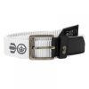Crosshatch Mens Branded Lineman Webbed Canvas Designer PU Nylon Belt White