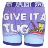 Xplicit Men's Funny Rude Tugger Geek Cartoon Novelty Boxer Shorts Trunks Purple Rain