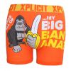 Xplicit Men's Funny Rude Umph Geek Cartoon Novelty Boxer Shorts Trunks Red Orange