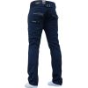 Enzo Mens New EZ329 Regular Fit Straight Leg Jeans Coated Navy Jeans
