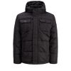Jack & Jones Mens New Casual Will Hooded Puffer Winter Jacket Black