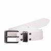 Mens New Belt Crosshatch Chucker Embossed Design PU Leather Look White