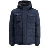 Jack & Jones Mens New Casual Will Hooded Winter Puffer Jacket Sky Captain