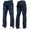 Crosshatch New Mens Woodel Straignt Leg Jeans Dark Wash