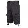 Soul Star Mens MST Designer Cargo Combat Chino Shorts Charcoal