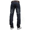 Crosshatch Men's New Fashion Jeans Straight Fit Vintage Faded Blue Denim Farrow