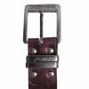Mens New Belt Crosshatch Chucker Embossed Design PU Leather Look Brown