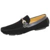 Mens Belide Moccasins Suede Look Shoes Driving Loafers Slip On Italian New Black