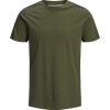 Jack & Jones Mens Crew Neck Slim Fit T-shirt Stretchy Plain Lycra Cotton Tee Dusky Olive