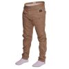 Crosshatch Mens Kractus Designer Twisted Leg Regular Fit Tapered Chinos Jeans Tan