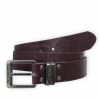 Mens New Belt Crosshatch Chucker Embossed Design PU Leather Look Brown