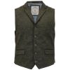Cavani Mens Check Kalinka Vintage Smart Casual Waistcoat Olive