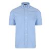 Farah Mens Short Sleeve Regular Fit Oxford Shirt 'The Drayton' Regatta Blue