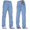 Mens Blue Circle Jeans Heavy Duty Workwear Straight Regular Fit Light Wash Jeans 28-60 