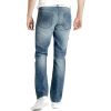 Mens Crosshatch New Princed Straignt Leg Jeans Mid Stonewash