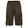 Soul Star Mens MST Designer Cargo Combat Chino Shorts Dark Khaki