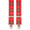 Brimarc Mens Heavy Duty Red Xmas Trees Braces Trouser Belt Suspender 2" 50mm Wide