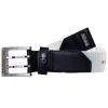 Crosshatch Mens Branded Bevel Canvas Designer Nylon Belt White