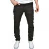 Twisted Faith Mens Designer Slim Fit Black Chinos