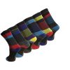 Design Socks Mens Coloured Design Socks Smart Suit Work Golf Cotton Blend Adults 6 Pairs